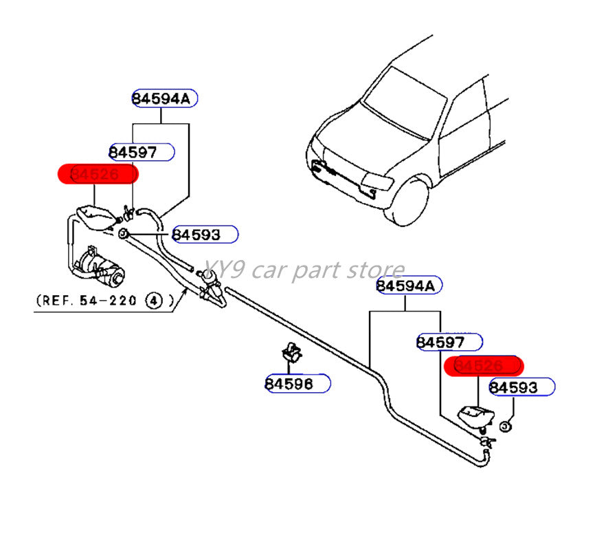 Headlamp Washer Nozzle LH & RH fit for Mitsubishi Pajero GLS V76W V78W 2000-2007 Q