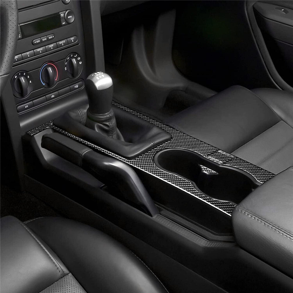Carbon Fiber Gear Shift Panel Interior Decorative Trim For 2005-09 for Mustang n
