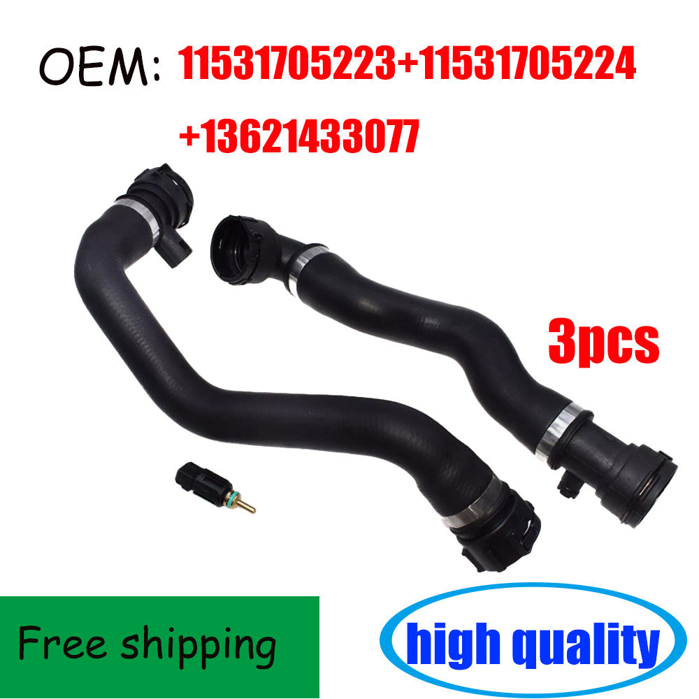 3-piece upper + lower radiator coolant hose and sensor kit for E39 528i 525i 530i 523i n