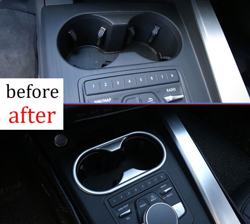 Fit for Audi A4 A5 2017-24 Matte Silver Inner Rear Water Cup Frame Cover Trim 1P