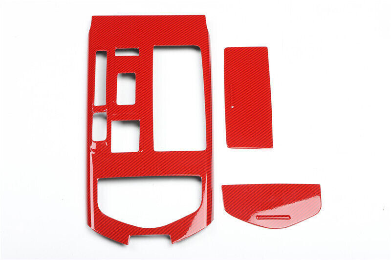 Red Carbon ABS Center Gear Shift Panel Trim Cover for Maserati Ghibli 2014-16 n