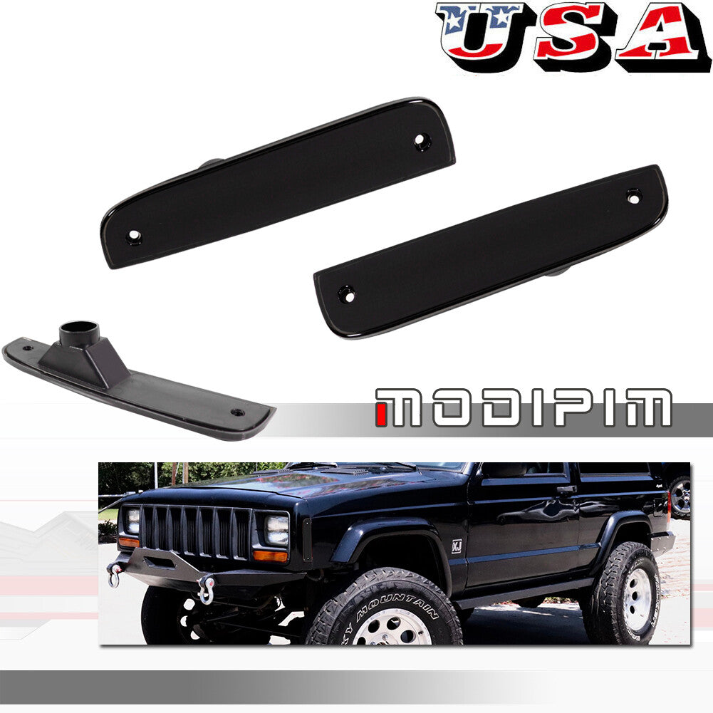 Smoked Lens Side Marker Corner Parking Light Housing for 1997-01 for Jeep Cherokee - v