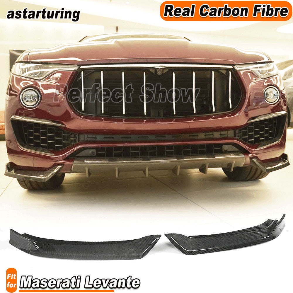 Fit for Maserati for Levante 2016-17 Front Bumper Splitter Canards Fins Carbon Fiber