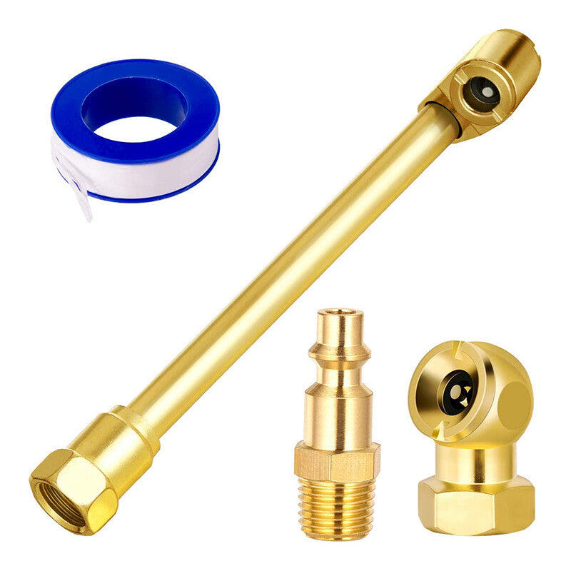 Dual Head Air Chuck Set Tire Air Fill Kit for Tire Inflator Gauge Air Compressor