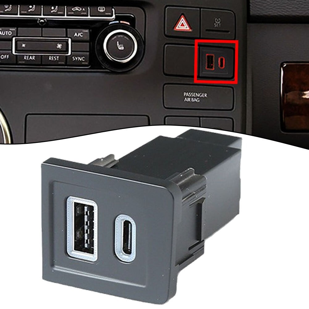 DC12V-24V Car Dual USB PD+QC3.0 Charger Adapter Socket for Multivan T5 2003-2015