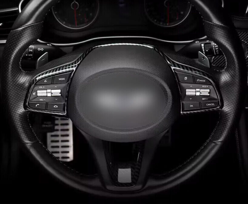 Carbon Fiber Steering Wheel Frame Cover Trim 1x for Genesis G70 2020-2022 Sedan n
