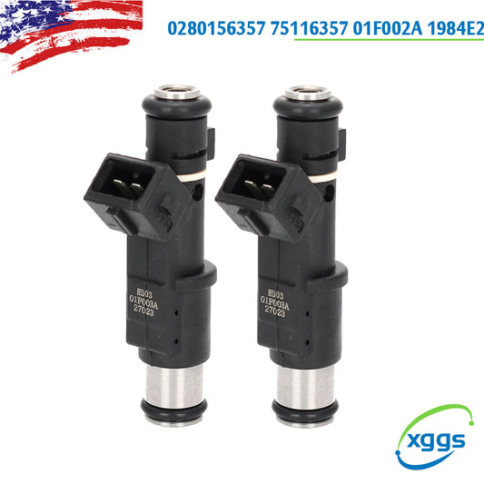 2X 0280156357 Fuel Injectors for Peugeot 206 306 307 1007 for Citroen Berlingo C2 C3