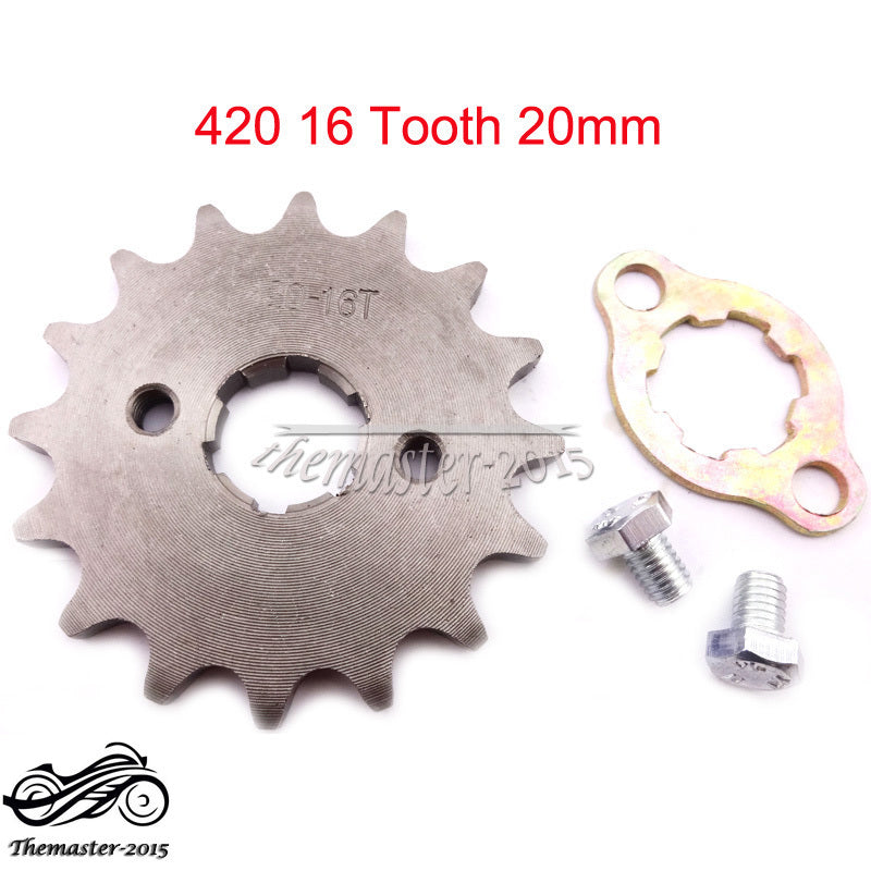 420 16T Tooth 20mm Front Sprocket Gear For 50 70 90 110 125 140cc Pit Bike SSR Q