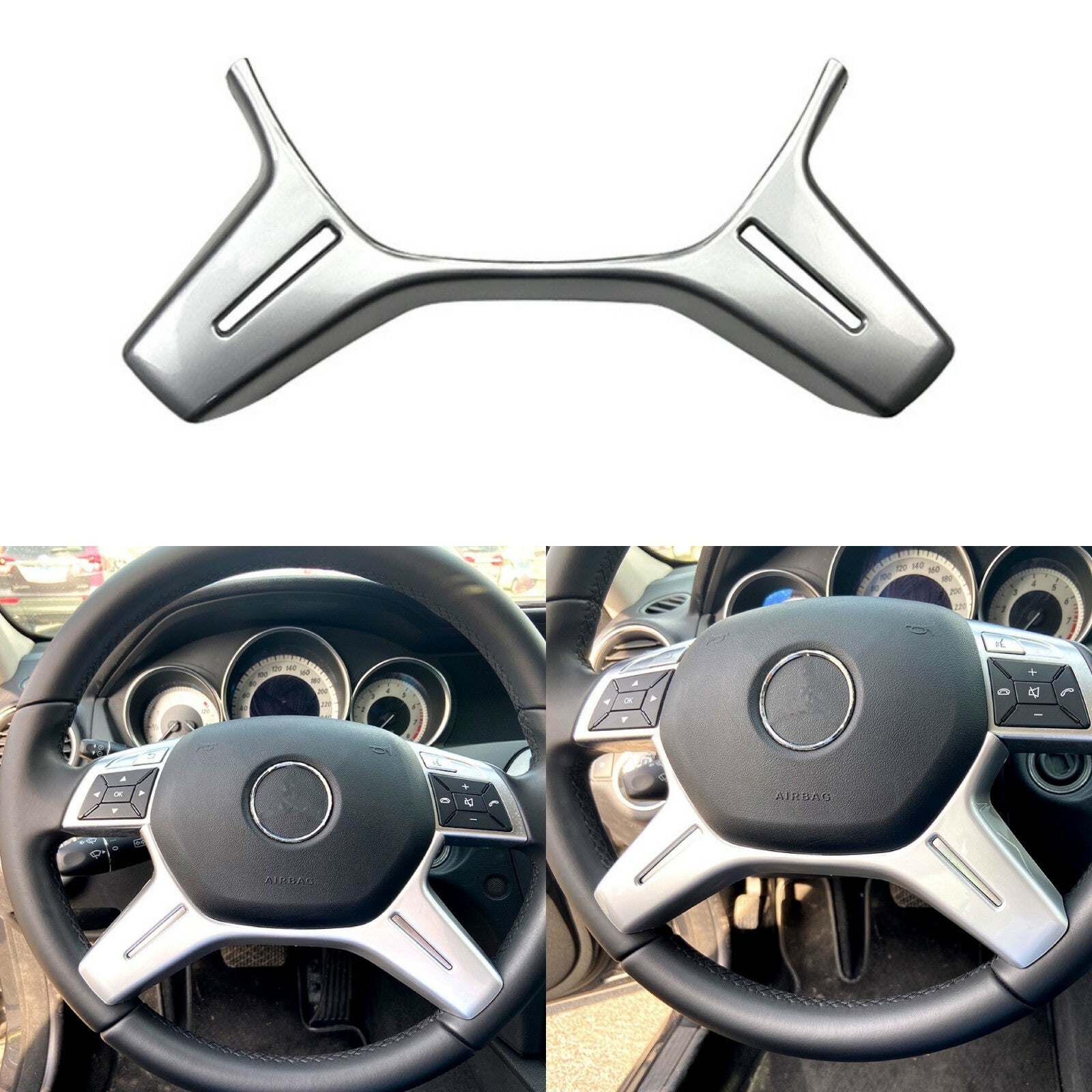 Steering Wheels Chrome Cover for Mercedes Benz C Class 2008-14 W204 Q