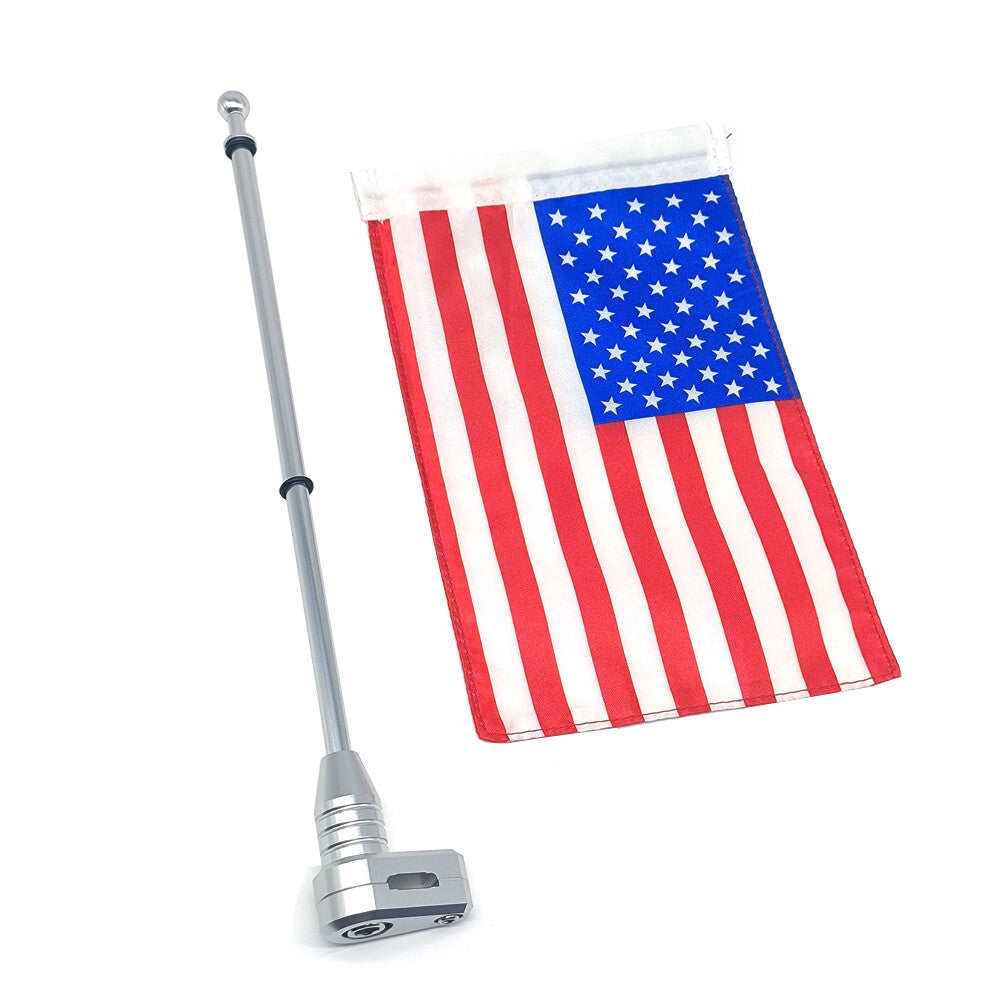 Chrome Universal Motorcycle American Flag Pole Luggage Rack Mount for Honda - n