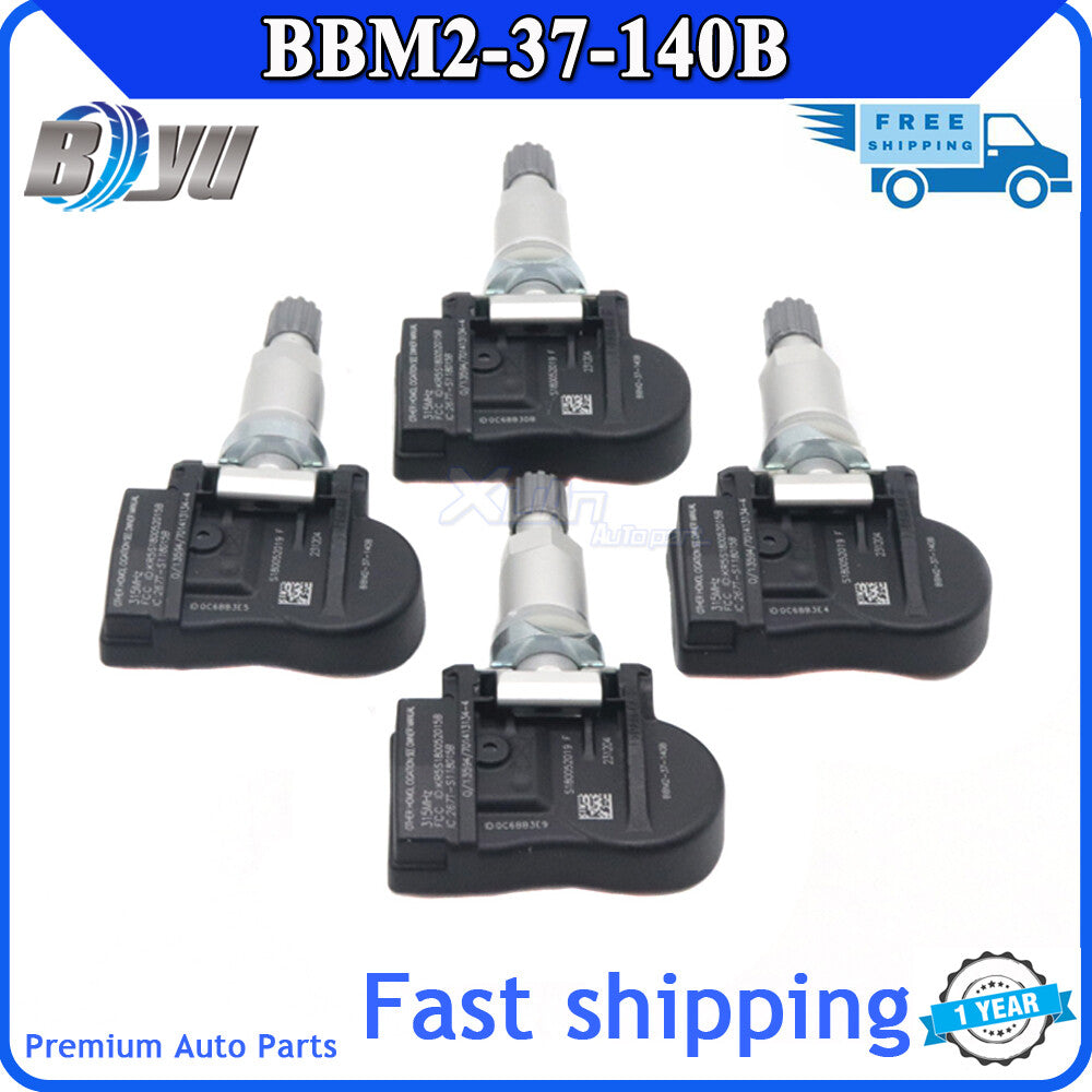 BBM2-37-140B New TPMS Tire Pressure Sensor Package (4 Pieces) for Mazda 2, 3, 5, 6, MX, CX v