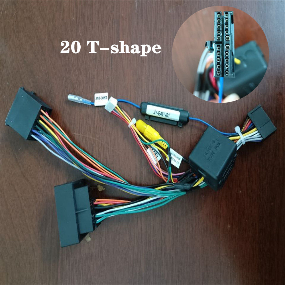 20Pin T Shape Radio Stereo Power Cable Harness Adapter for BMW E38 E39 E46 M3 M5