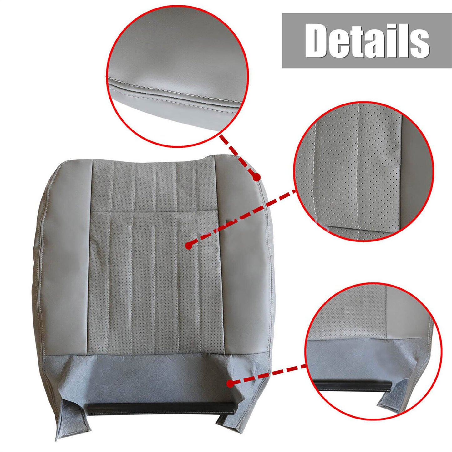 New 4pcs/Set for Seat Covers Perforated Leather Gray for Chevy Impala SS 1994-1996