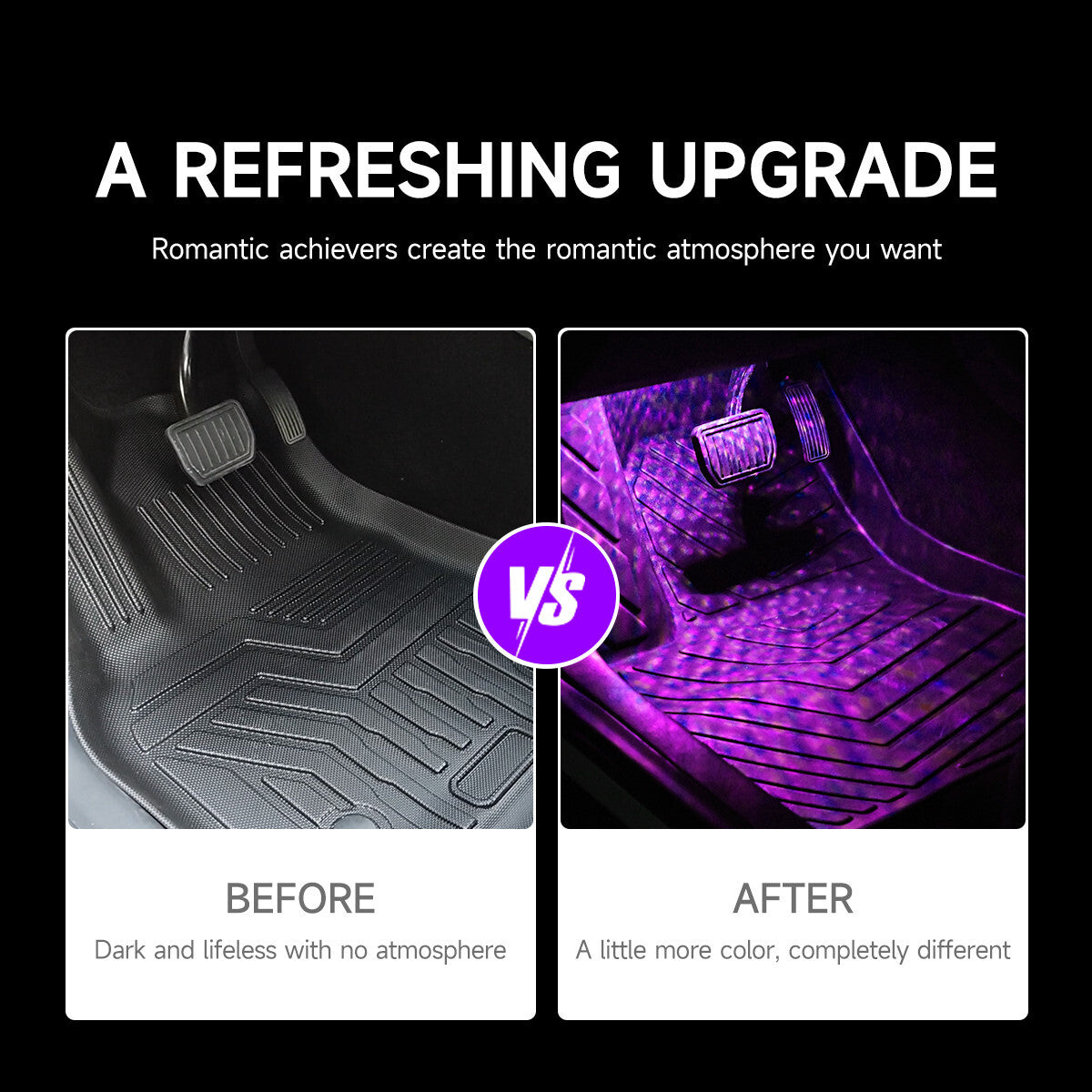 Car RGB Interior Ambient LED Strip Light APP Music Control Atmosphere Lamps