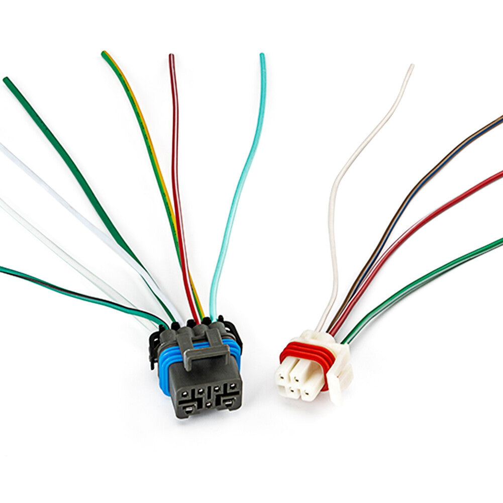 Neutral safety switch connector with 7-pin and 4-pin wires suitable for 4L60E, 4L80E, and 4L65E models. v