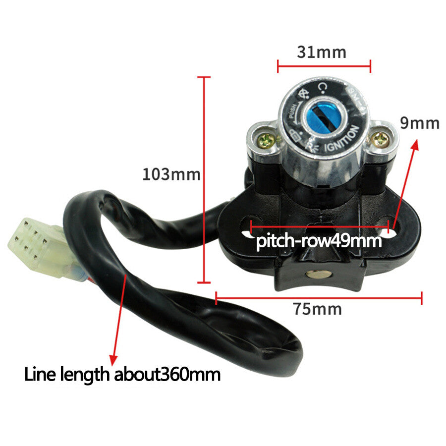 Aluminium Alloy Universal Motorcycle Modified Ignition Key Lock Set Kit Switch Q