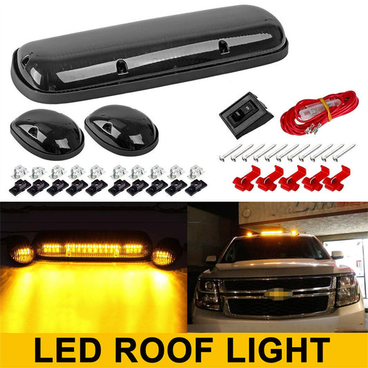 3-pack Amber LED Roof Marker Lights for 02-07 Silverado 1500 2500 Trucks - n