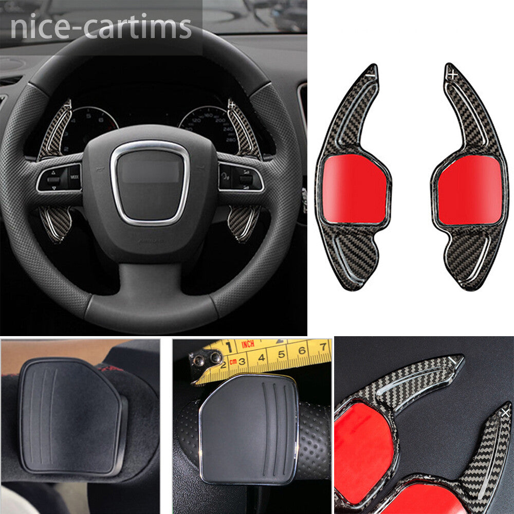 Carbon Fiber Steering Wheel Paddles Shifter for Audi A3 A4 A5 A6 S6 Q5 Q7 TT TTS