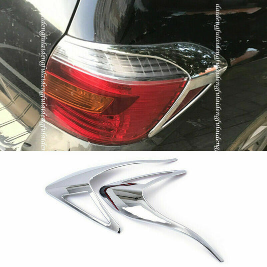 2X for Toyota Highlander 2008-2010 Chrome Rear TailLight Lamp Eyelids Cover Trim