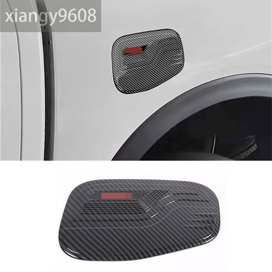 1P Carbon Fiber Fuel Filler Tank Cover Door Gas Cap Trim for Ford Ranger 24-2025