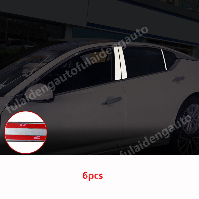 6p for Nissan Altima 2019-2022 Stainless Chrome BC-Pillar Post Panel Cover Trim