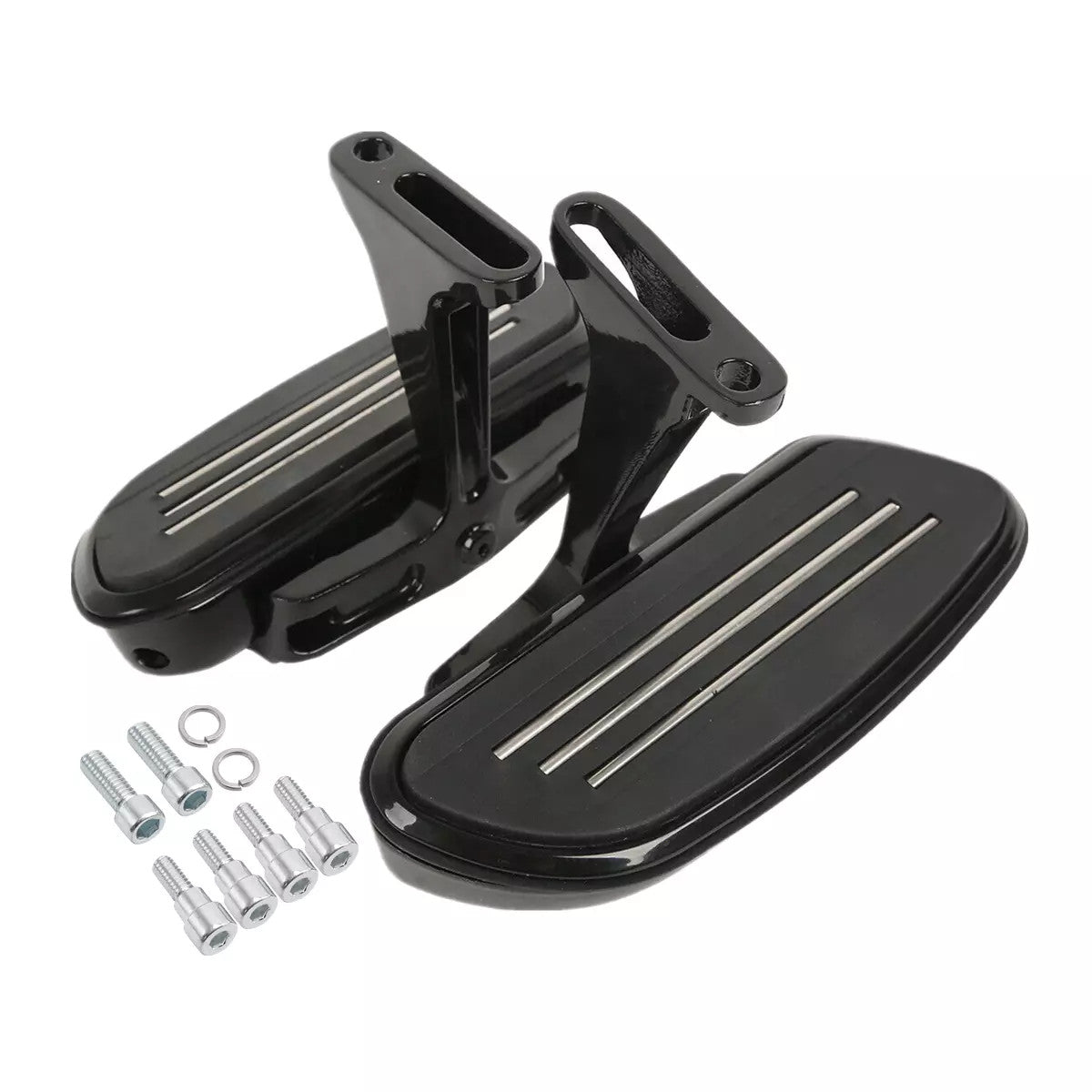 Black Pegstreamliner passenger footboard flooring for Harley Touring 2009 - 2024 n