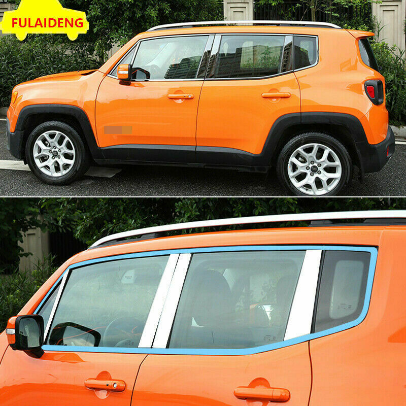 for Jeep Renegade 2016-2020 Glossy Black Window Frame Sill Molding Trim Cover