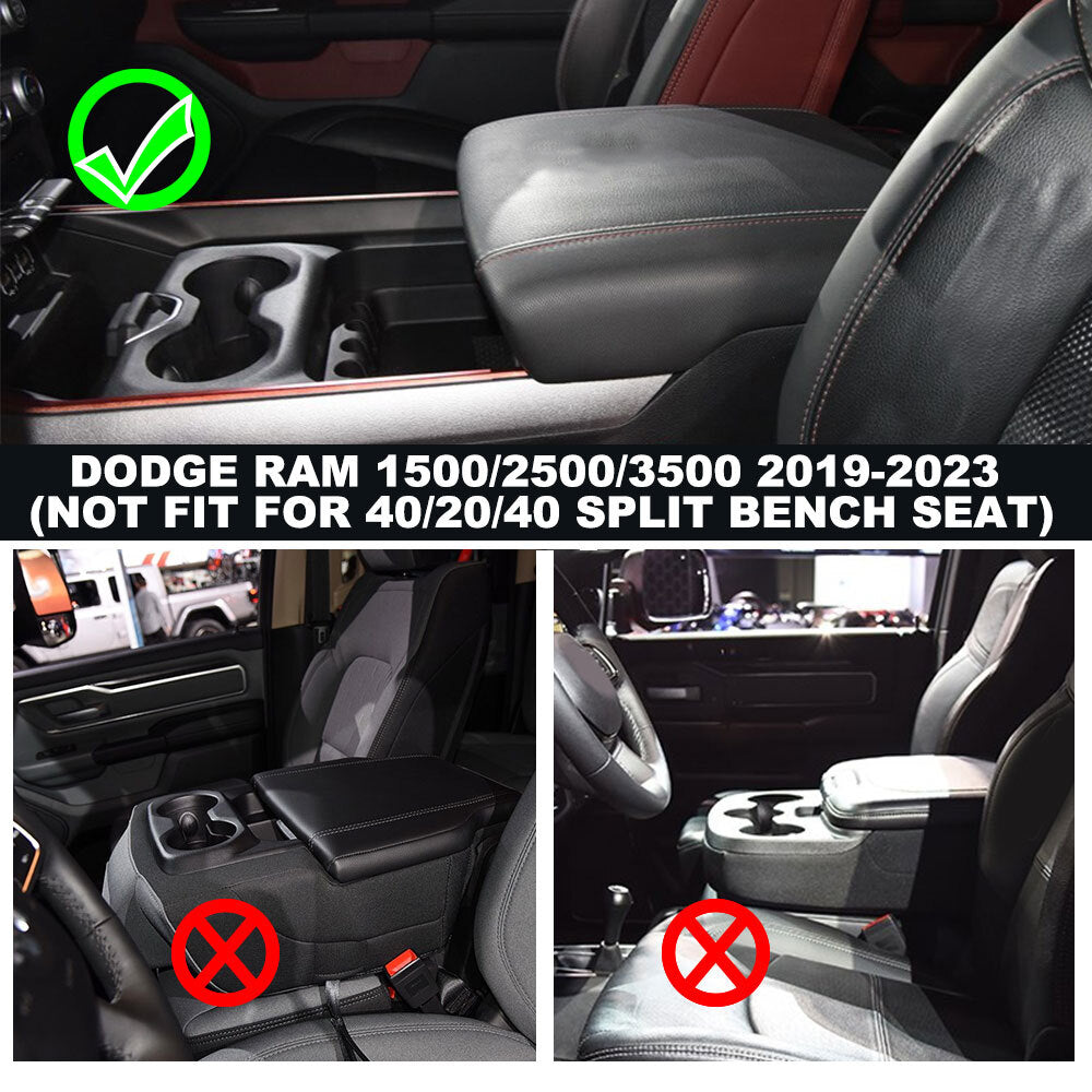 Center Console Organizer for 2019-2024 for RAM 1500 2500 Armrest Storage Box (Red) n