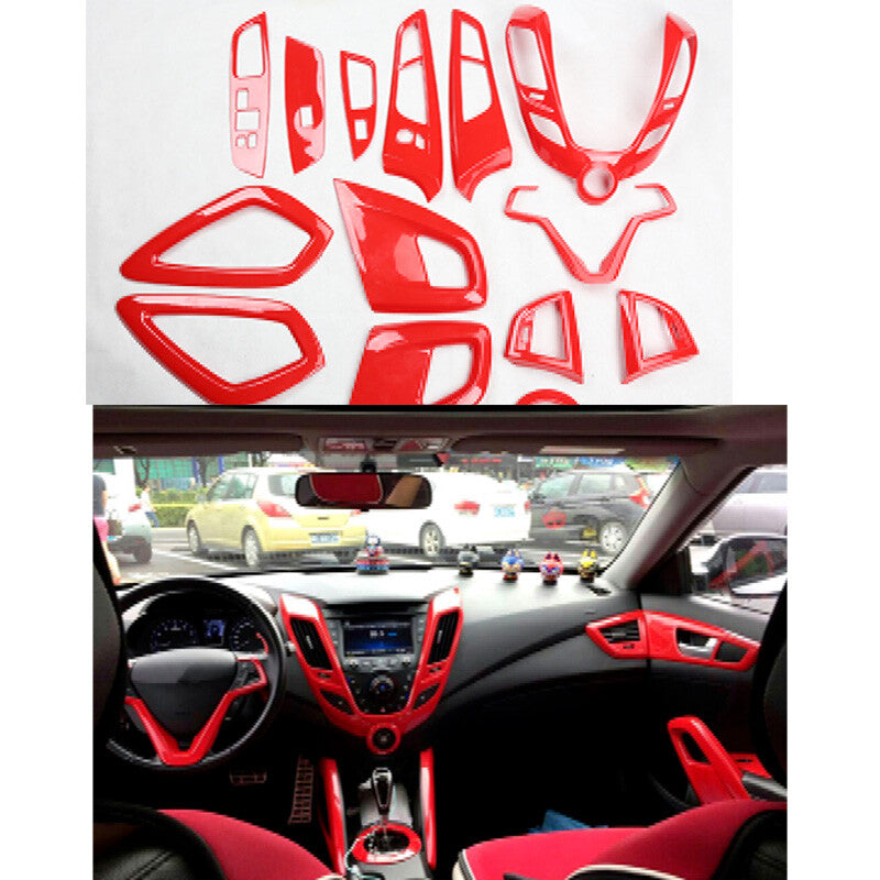 For 2012-2017 for Hyundai for Veloster RED Interior Accessories Whole Kit Covers Trim15