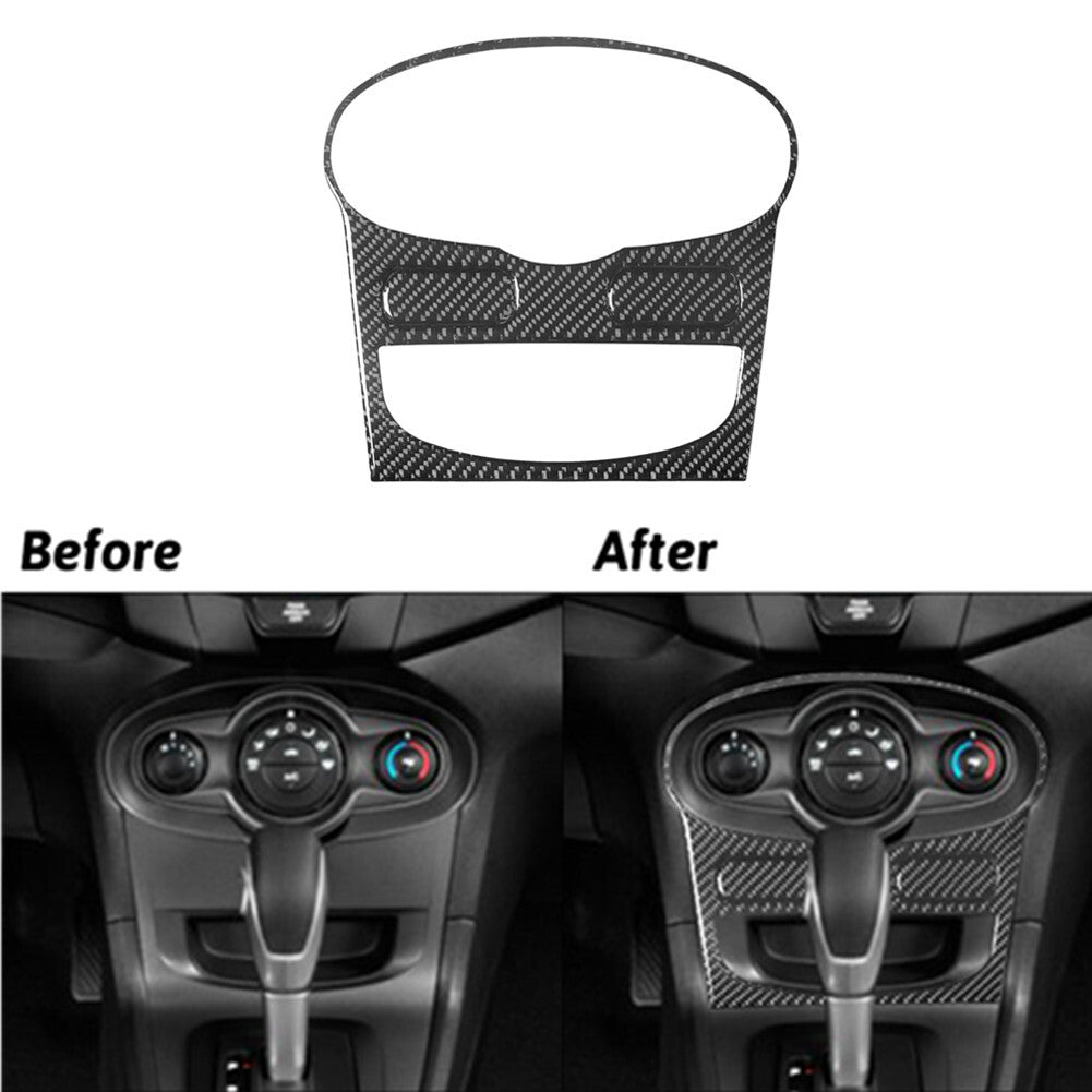 3Pcs Carbon Fiber Climate Control Console Cover Trim for Ford Fiesta 2011-2015