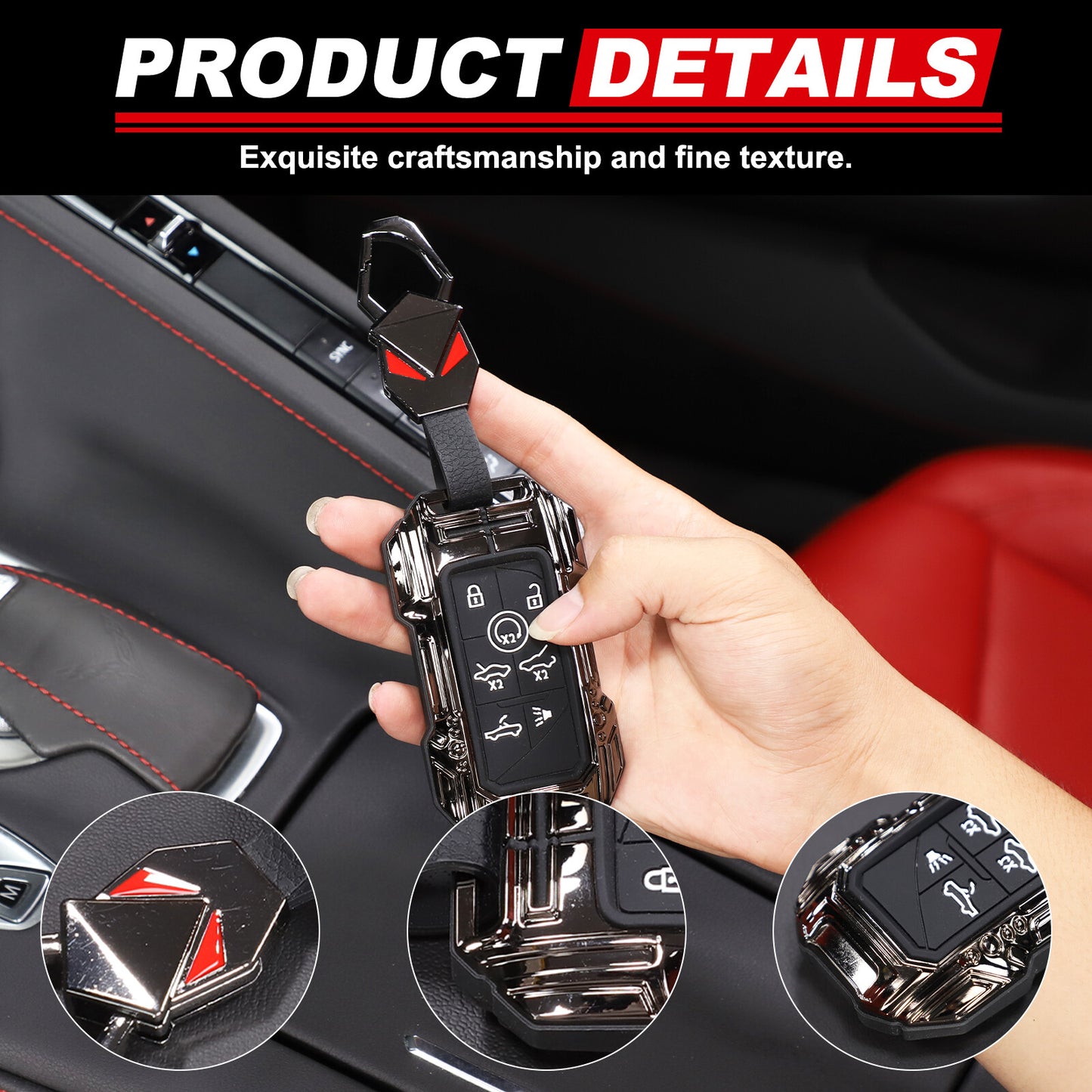 Zinc alloy car keychain protective case for 2020-2024 for CORVETTE C8 Z51 1LT 2LT 3LT Z06- n