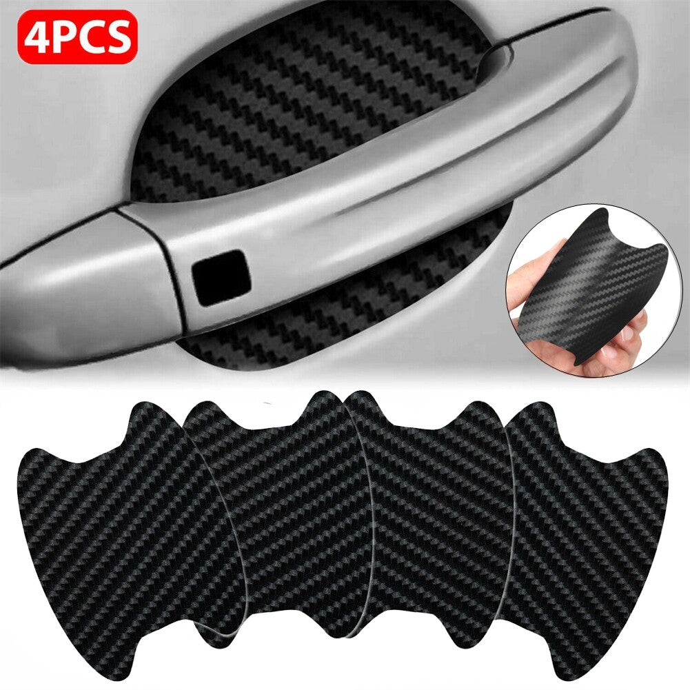 4x Carbon Fiber Car Door Handle Anti-Scratch Protector Film Stickers Accessories