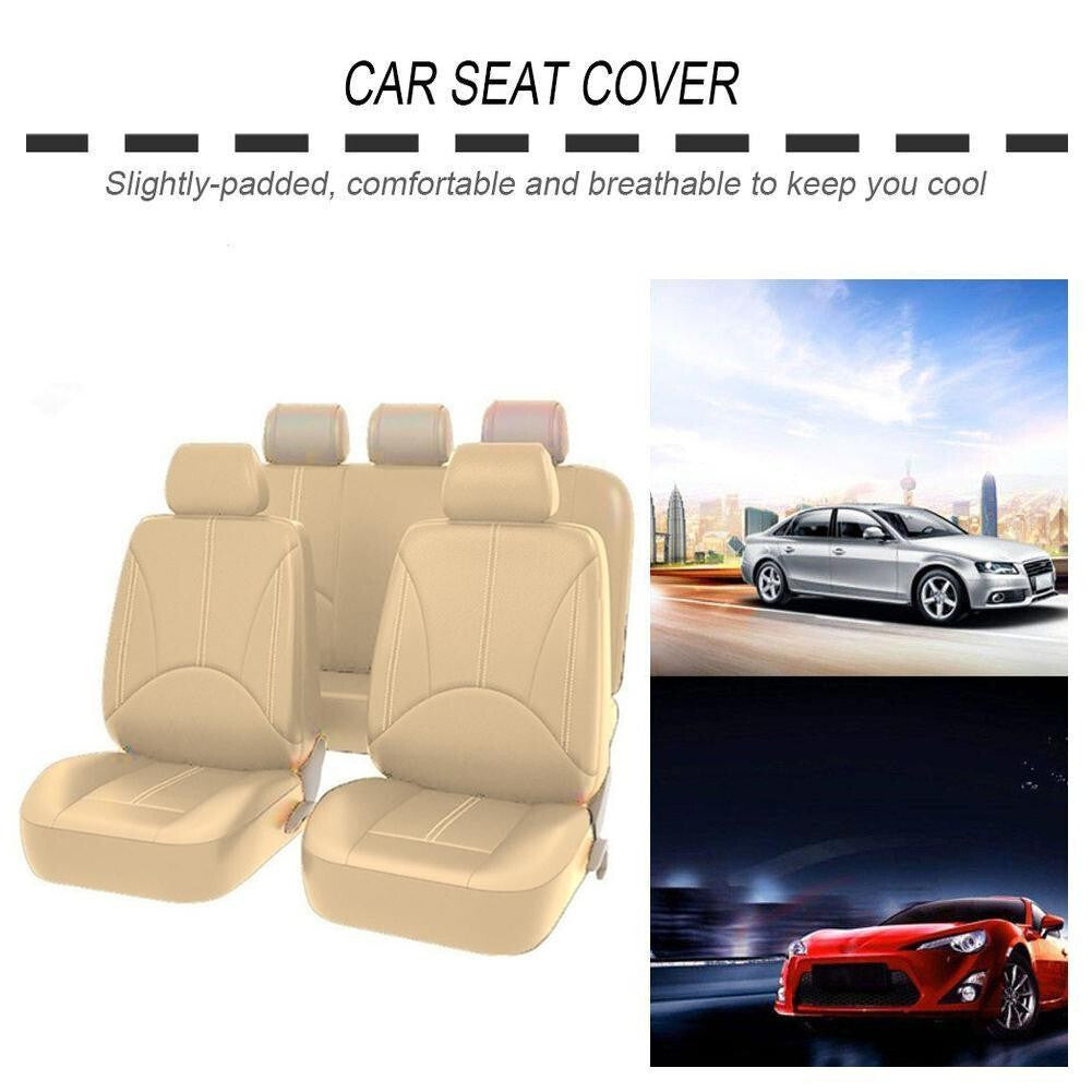 Car for Seat Cover Auto Front Rear Full Set Cushion Accessories PU Leather 4 Seasons