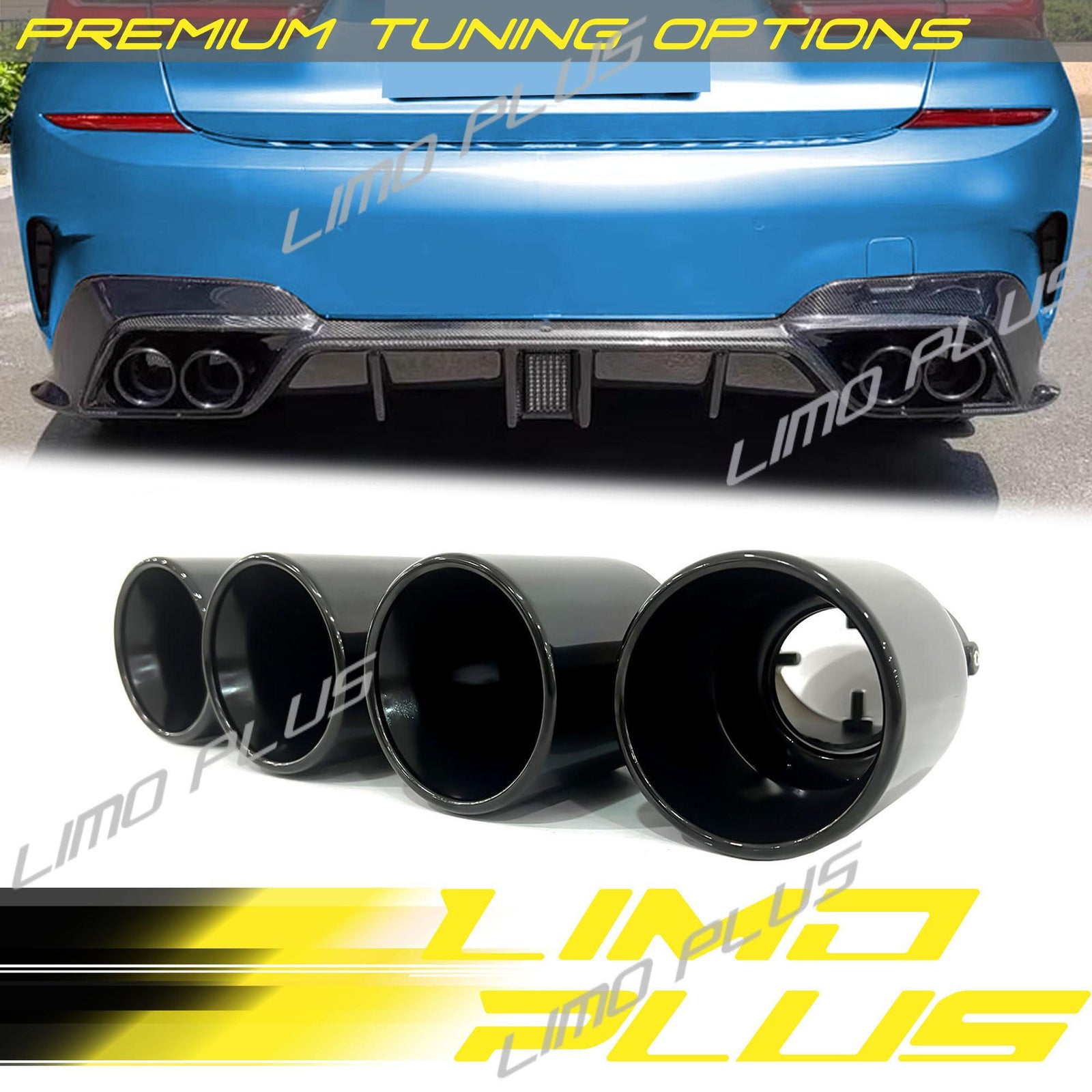 MP Style Exhaust Tips Black for BMW G20 M340i G42 M440i G23 G26 M220i 2019-2024 Q