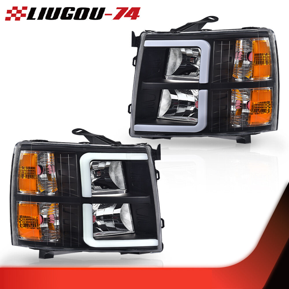 Suitable for a pair of Solod black/amber LED DRL tube headlights on 07-13- v