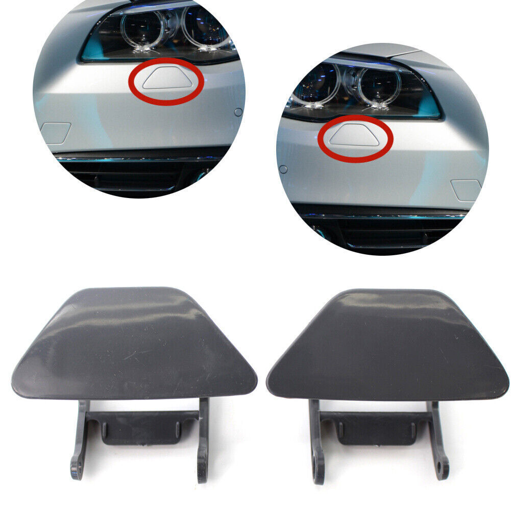 Bumper Headlight Headlamp Washer Cap Cover for BMW 535i F10 F18 2011-2013 Pair