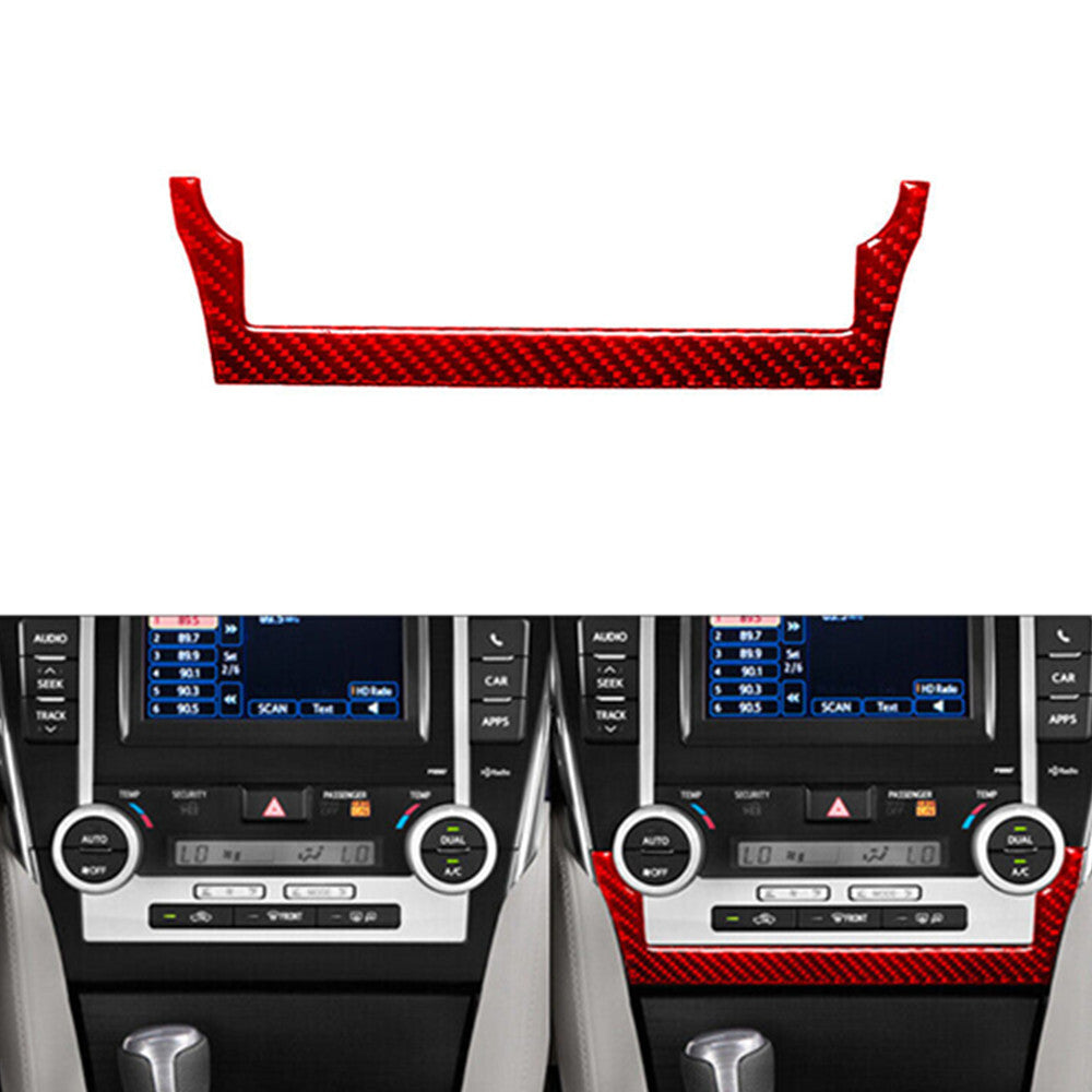 Red Carbon Fiber Under Central Control Air- for Co Trim Cover for Toyota for Camry 12-14