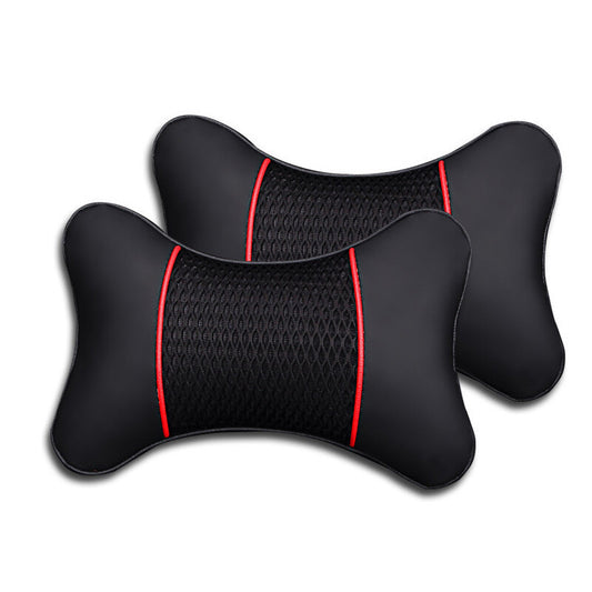 Beautiful car safety for seat headrest cushion pillow PU leather knitted neck rest support - n