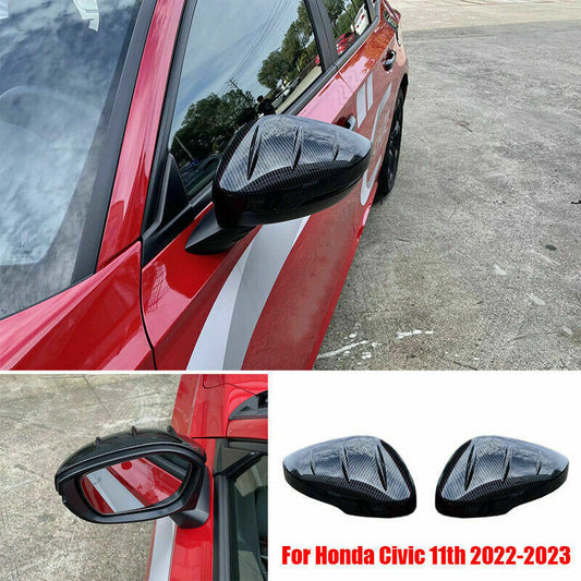 Carbon Style Side Door Rearview Mirror Trim Cover for Honda for Civic 2022-2023 11th