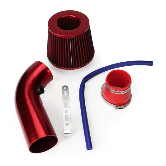 Set NEW Red Car Cold Air Intake Filter Induction Kit Pipe Power Flow Hose System Q