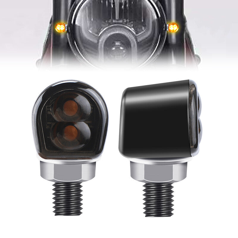 2X Universal LED Motorcycle Turn Signal Indicator Amber Blinker Light for Mini Lamp