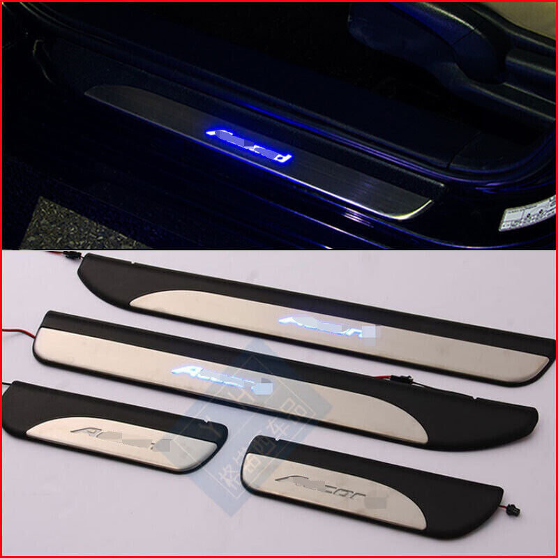 for Honda Accord 2014-2017 LED Illuminated Car Door Sill Scuff Plate Guards Trim