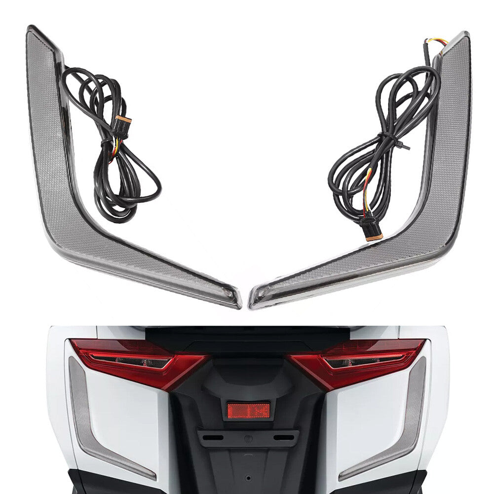 Pair Rear Saddlebag Accents Lights Smoke for Honda Goldwing 1800 GL1800 2018-23