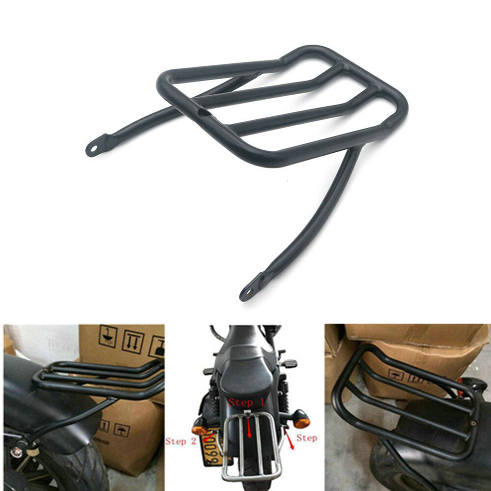 Black Chopped Fender Luggage Shelf Frame Rack for Harley Sportster XL883N 09-18