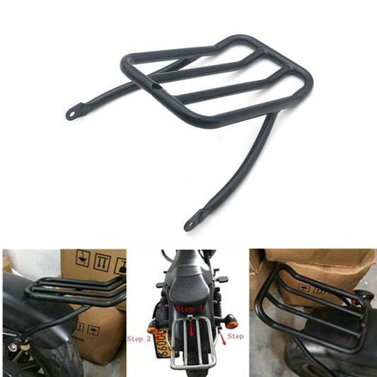 Black Chopped Fender Luggage Shelf Frame Rack for Harley Sportster XL883N 09-18