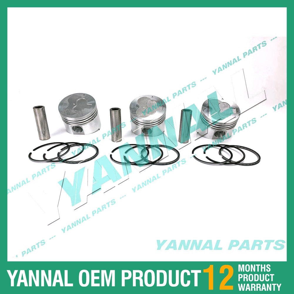 3-piece piston with piston rings + 0.5 mm for Mitsubishi L3E 21 mm engine (extra-large size)