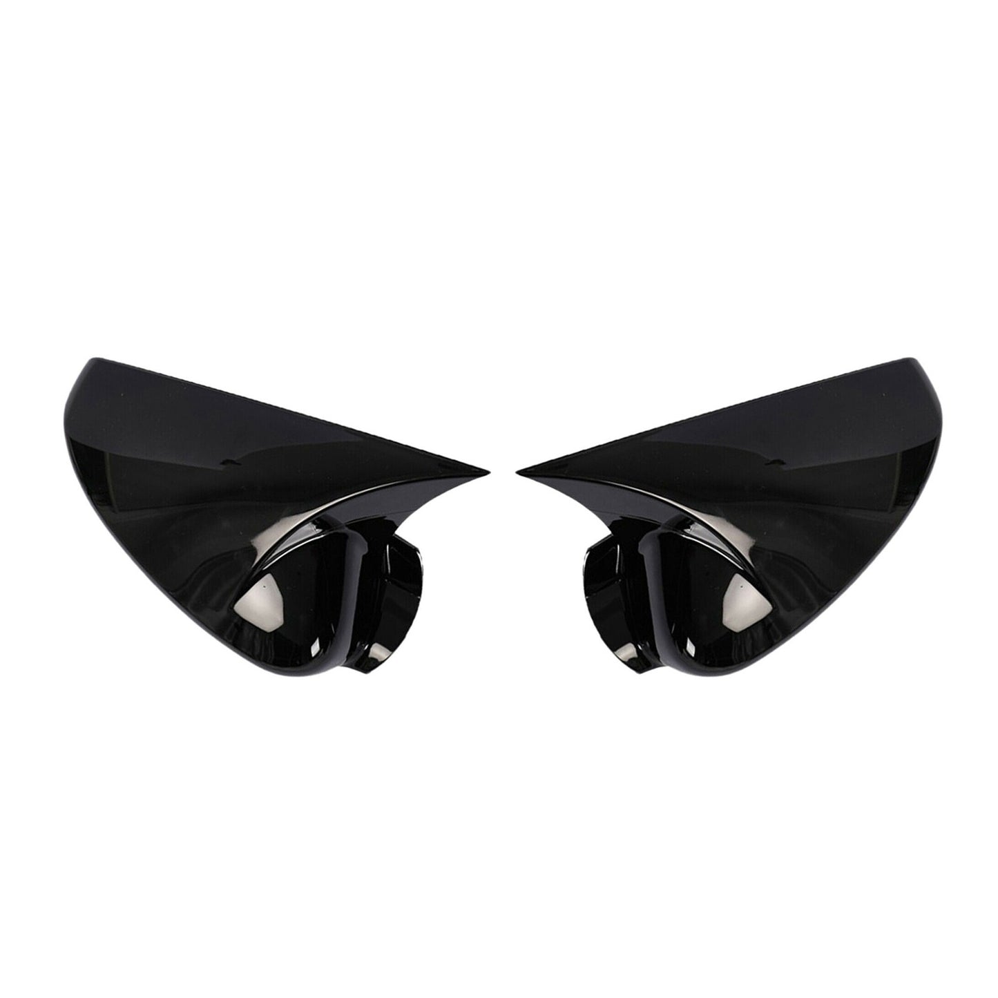 2XGlossy Black Ox Horn Side Door Mirror Cover Cap fit for Honda Accord 14-17 NEW