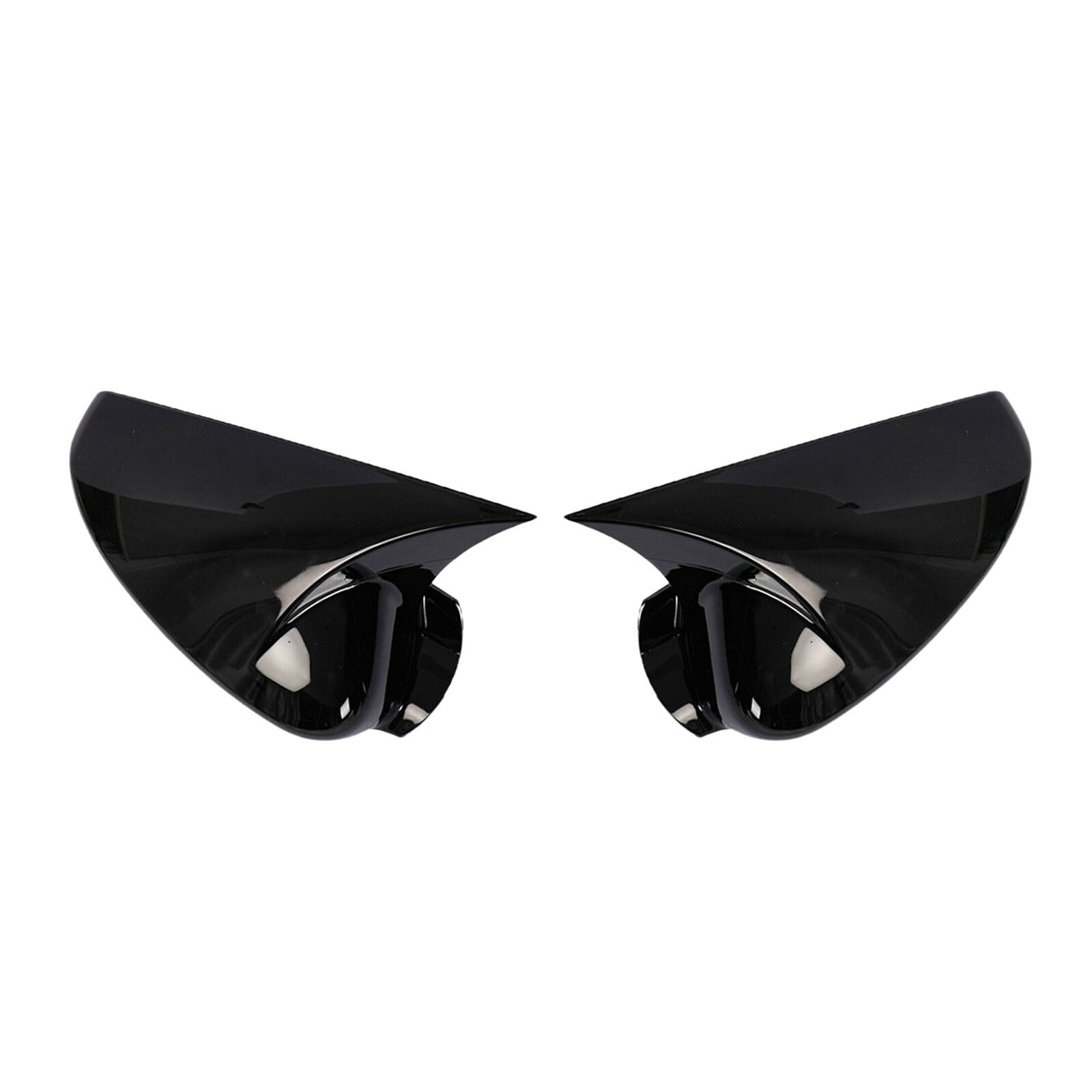 2XGlossy Black Ox Horn Side Door Mirror Cover Cap fit for Honda Accord 14-17 NEW