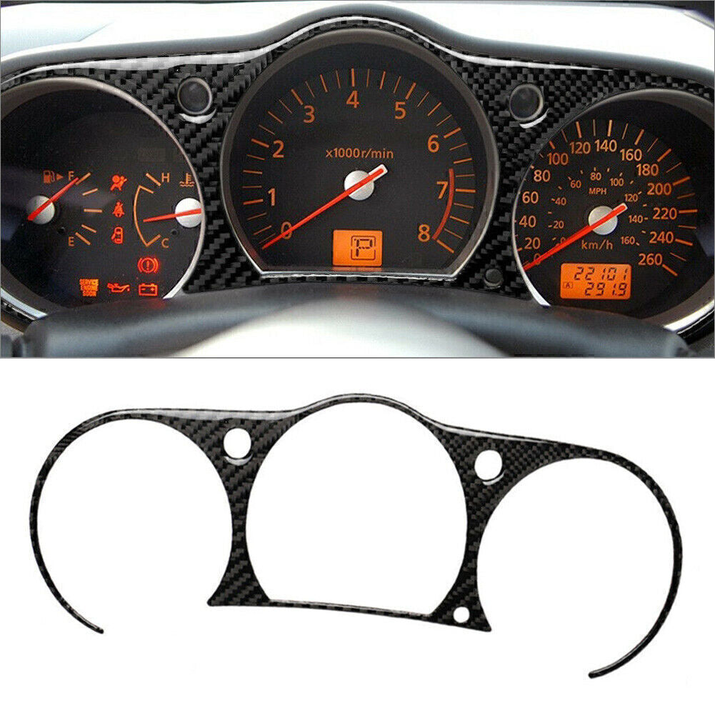 Carbon Fiber Interior Instrument Cluster Panel Cover Trim for Nissan 350Z 06-09