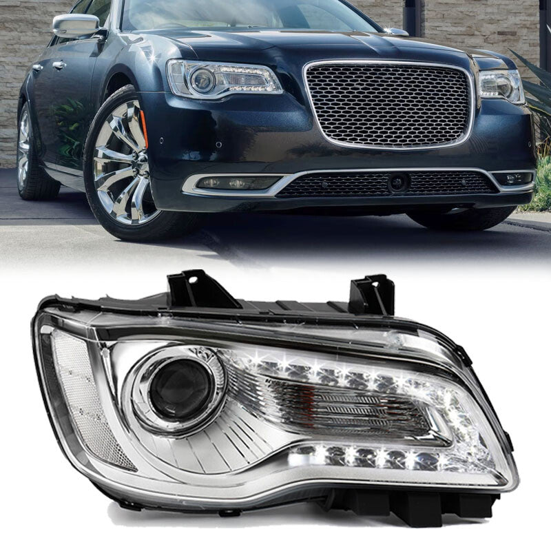 For 2015-2023 for for CHRysler 300 for CHRome Halogen LED DRL Projector Headlight Passenger v